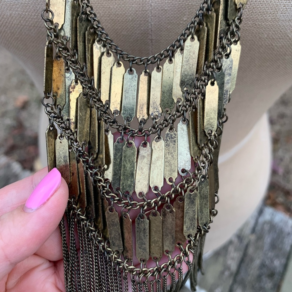 Chain Mail Fringe Statement Necklace - Picture 7 of 13